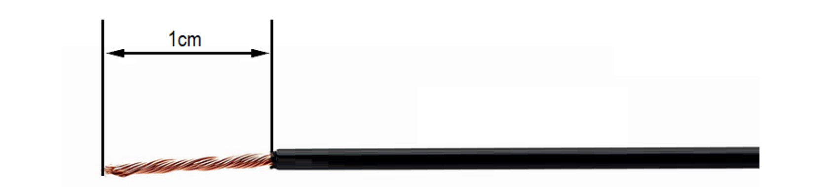 Strip cable to 1cm
