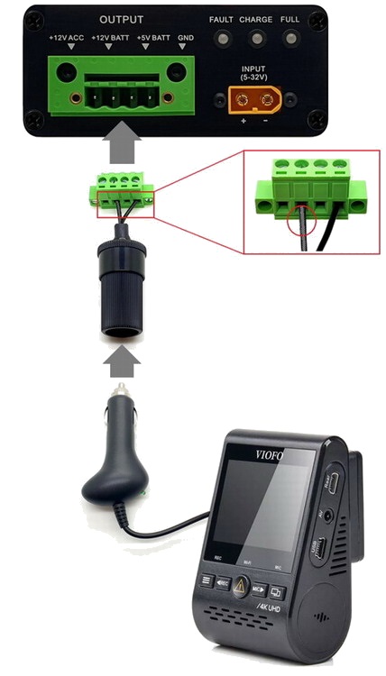 Dashcam standard connection diagram